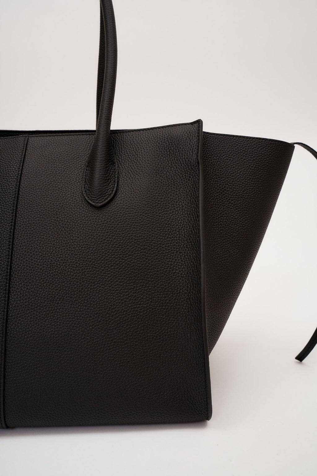 7.44 Black Soft Grained Large Tote