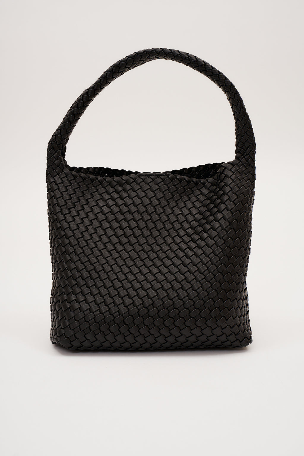 20.57 Black Recycled Alt-Leather Woven Large Tote