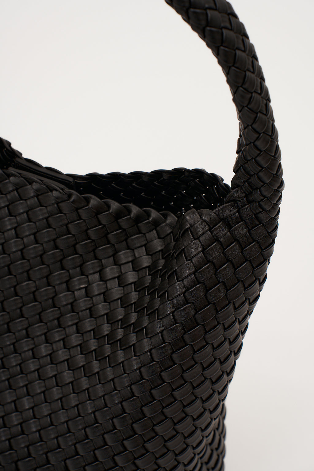 20.57 Black Recycled Alt-Leather Woven Large Tote