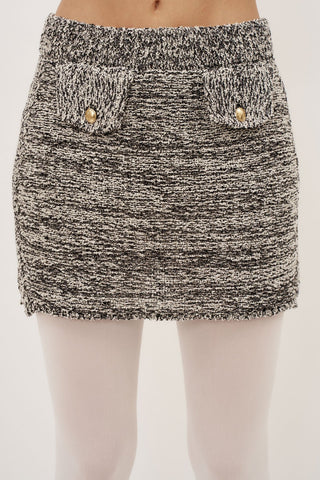 Morgan Black Melange Mini Skirt