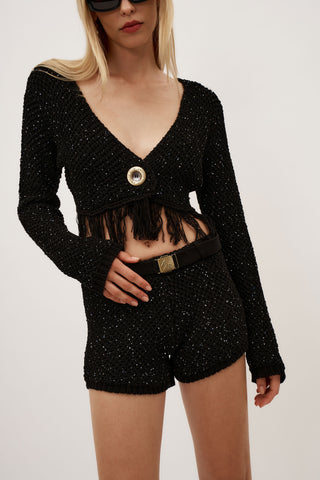 Grace Sequinned Black Cardigan