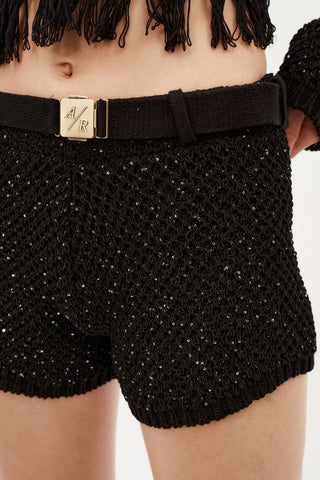 Grace Sequinned Black Short