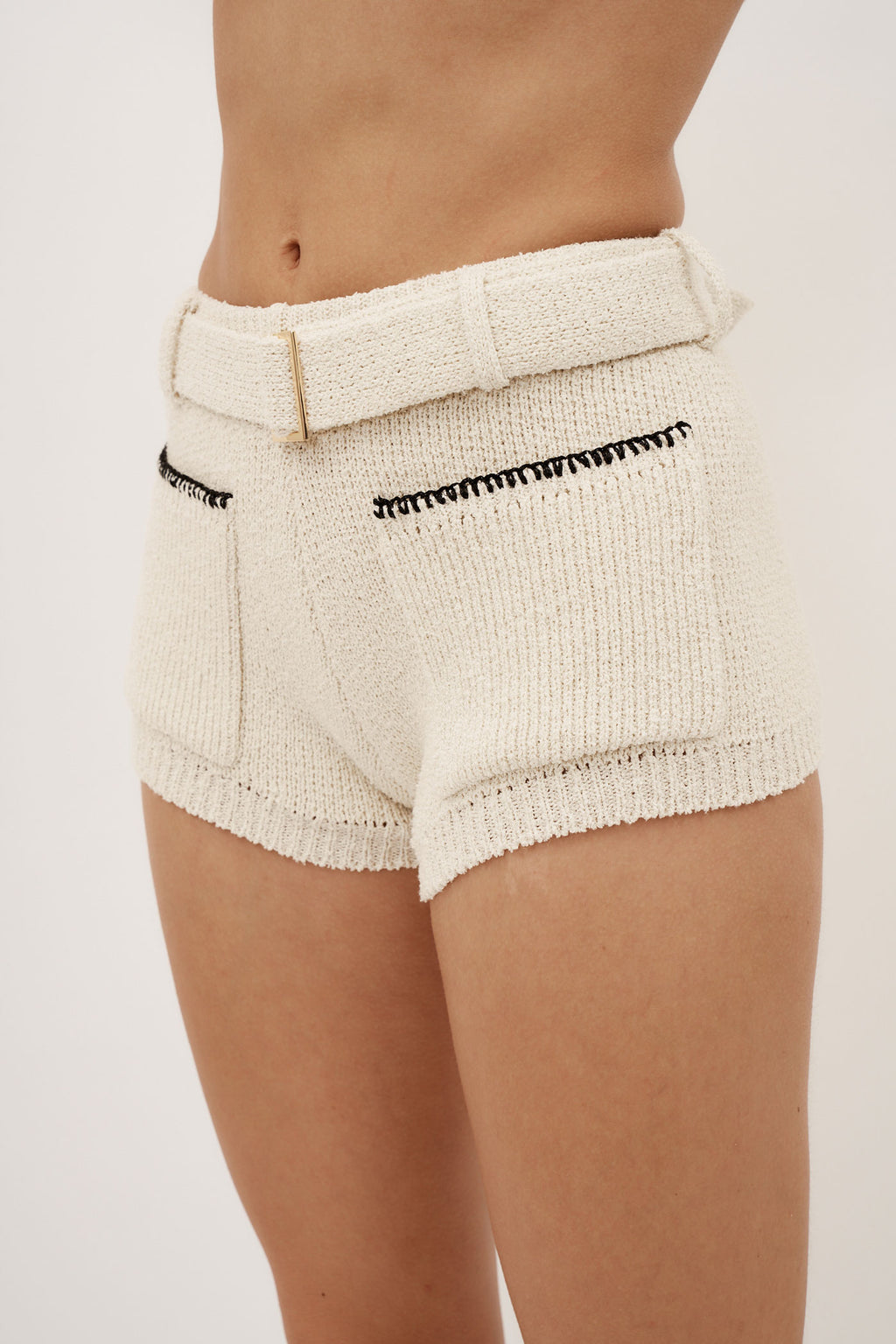 Cara Knitted Ivory Shorts