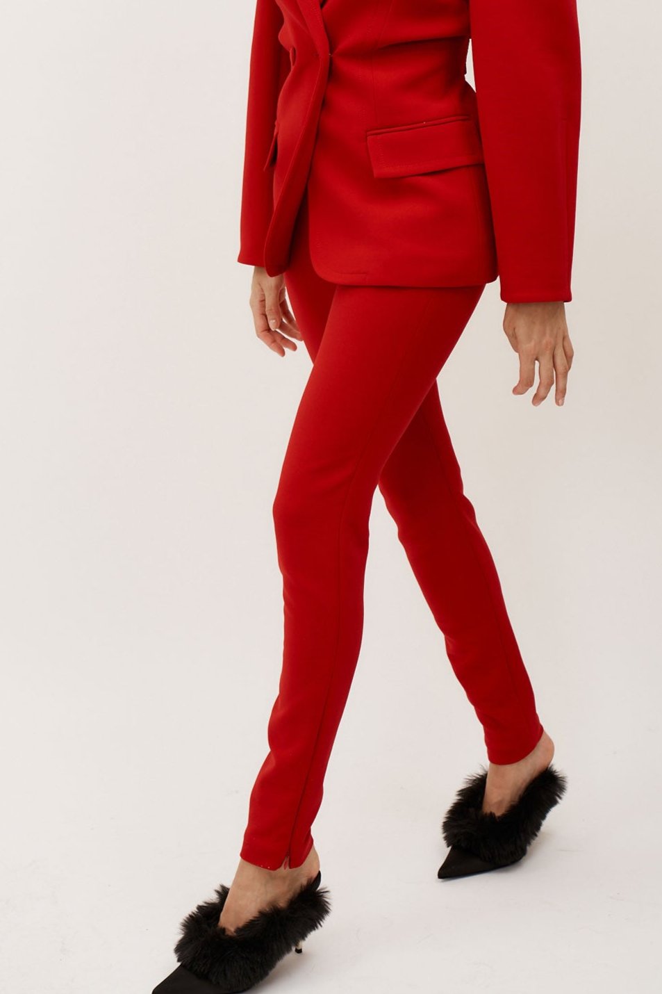 Skinny Tailored Red Trousers