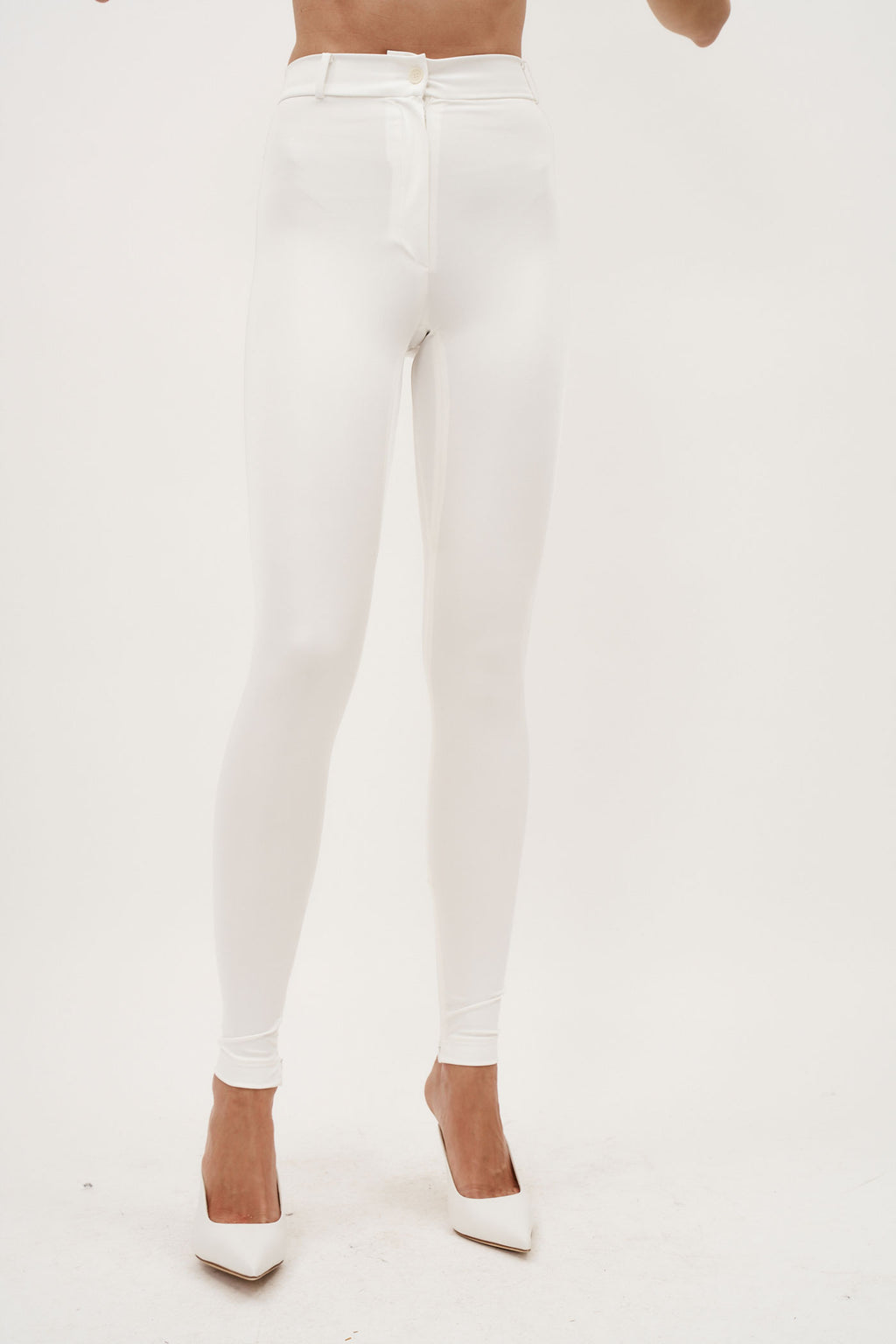 Skinny Tailored Cream Trousers