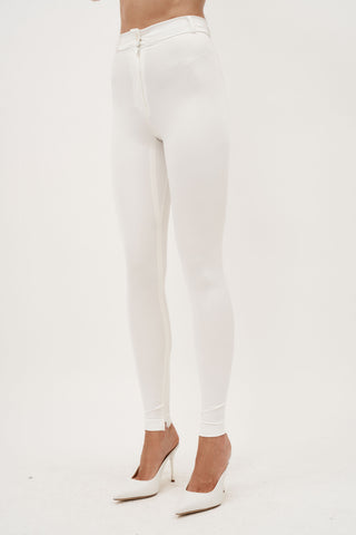 Skinny Tailored Cream Trousers