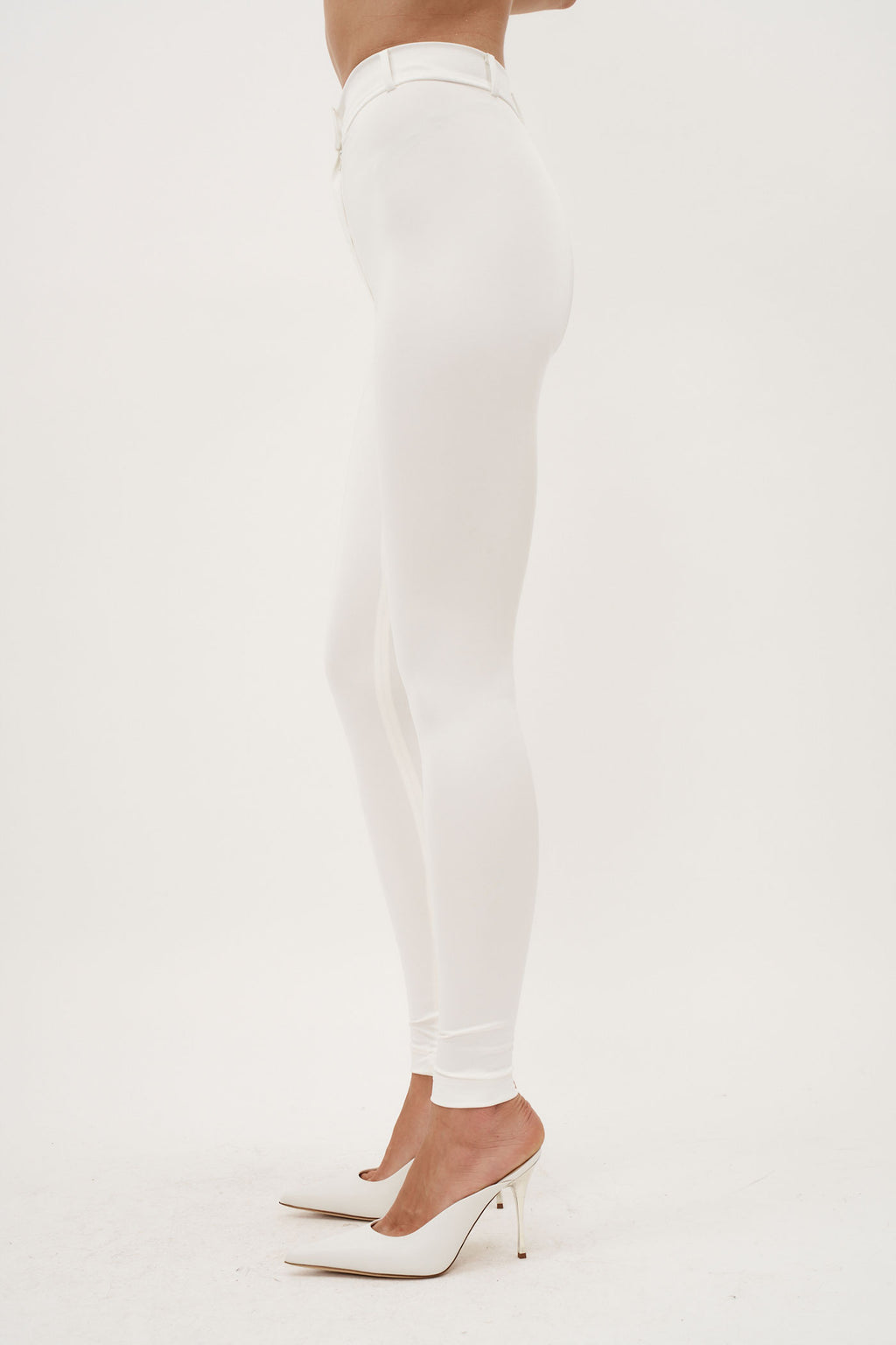 Skinny Tailored Cream Trousers