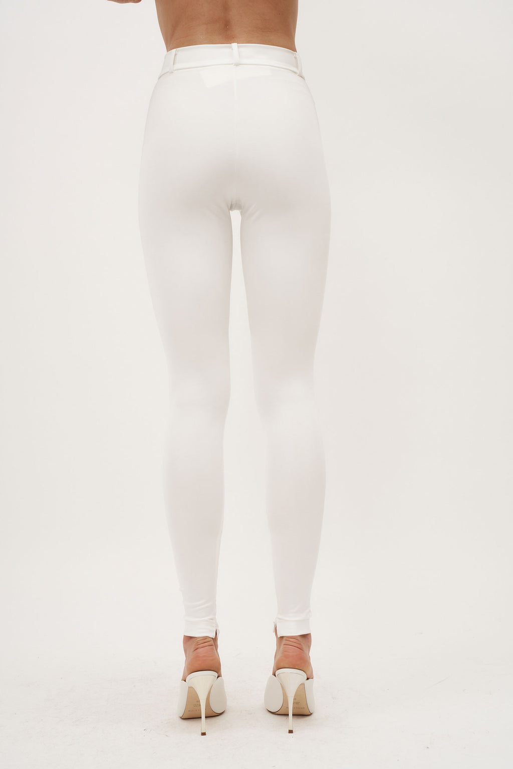 Skinny Tailored Cream Trousers