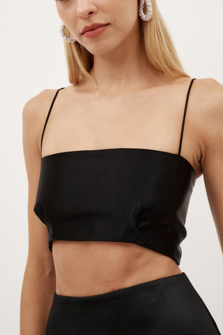 Cropped Sateen Black Bodice