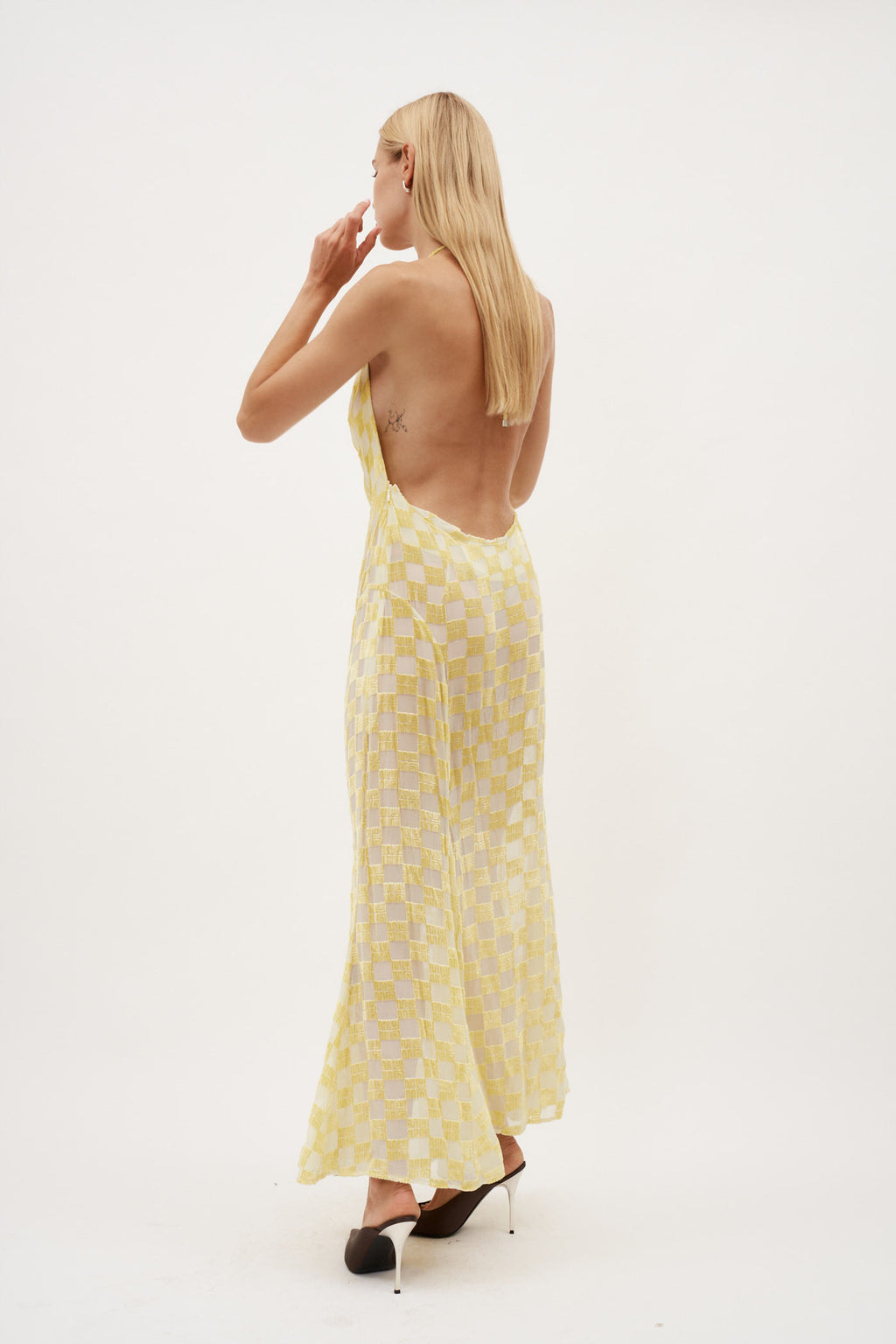 Yellow Velvet Asta Maxi Dress