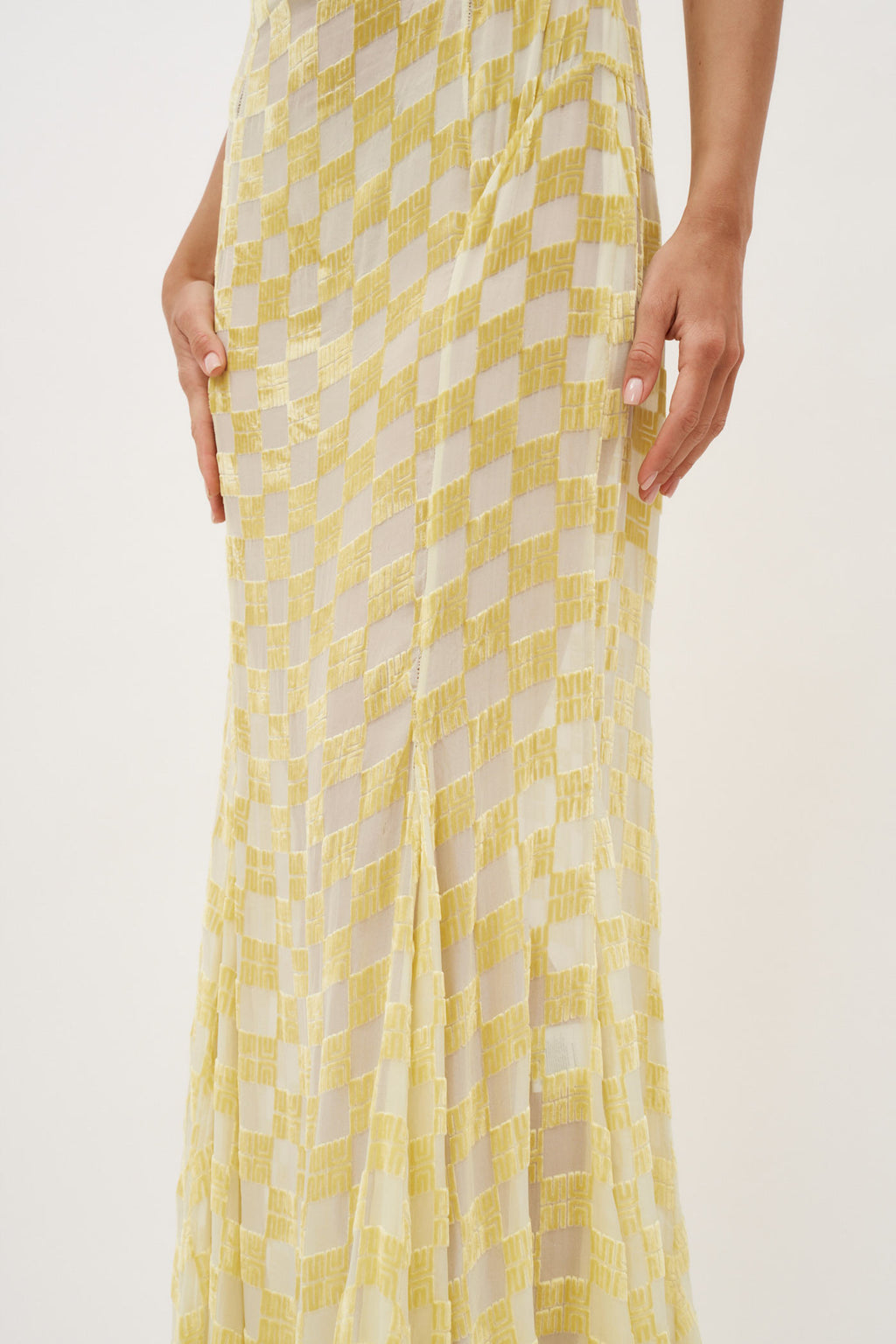 Yellow Velvet Asta Maxi Dress