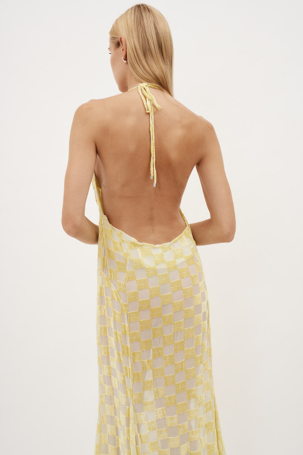 Yellow Velvet Asta Maxi Dress