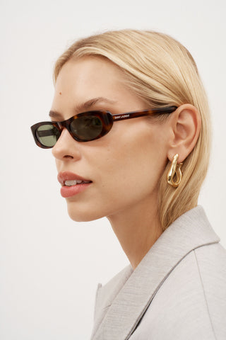 Narrow Vintage Havana Sunglasses