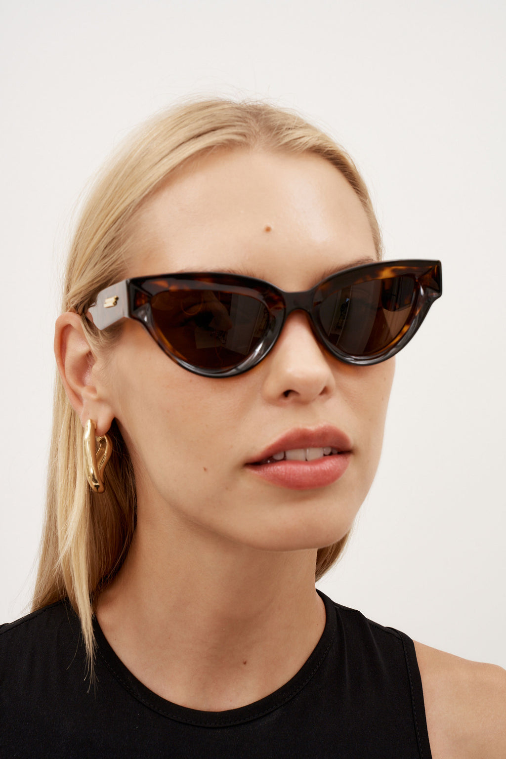 Inward Cat Eye Havana Sunglasses