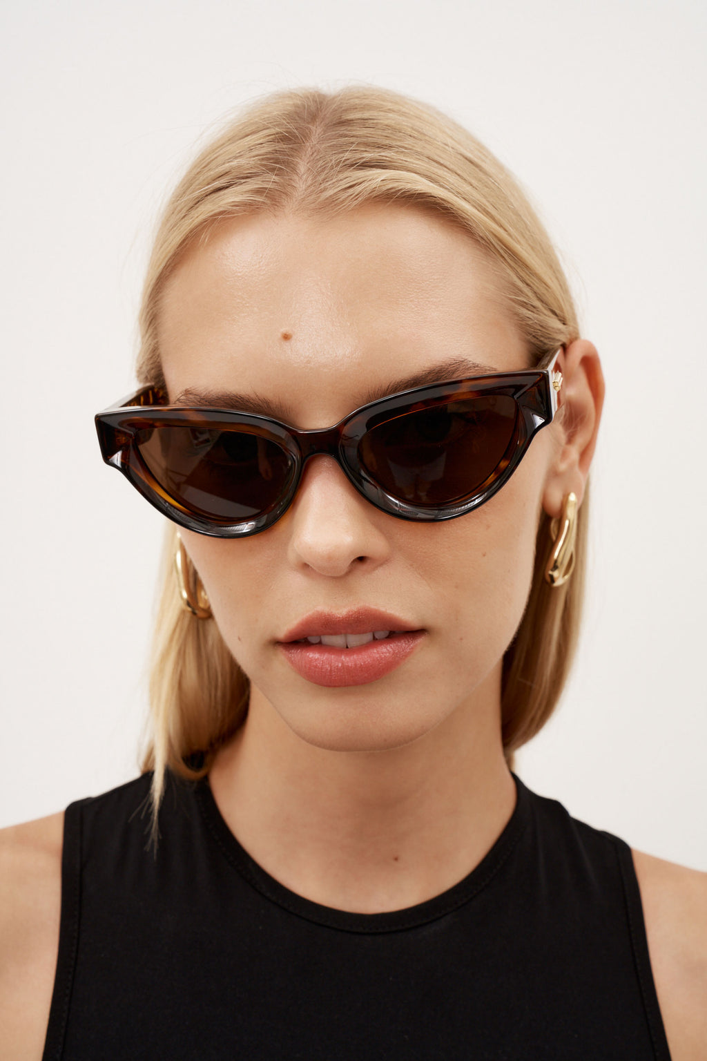 Inward Cat Eye Havana Sunglasses