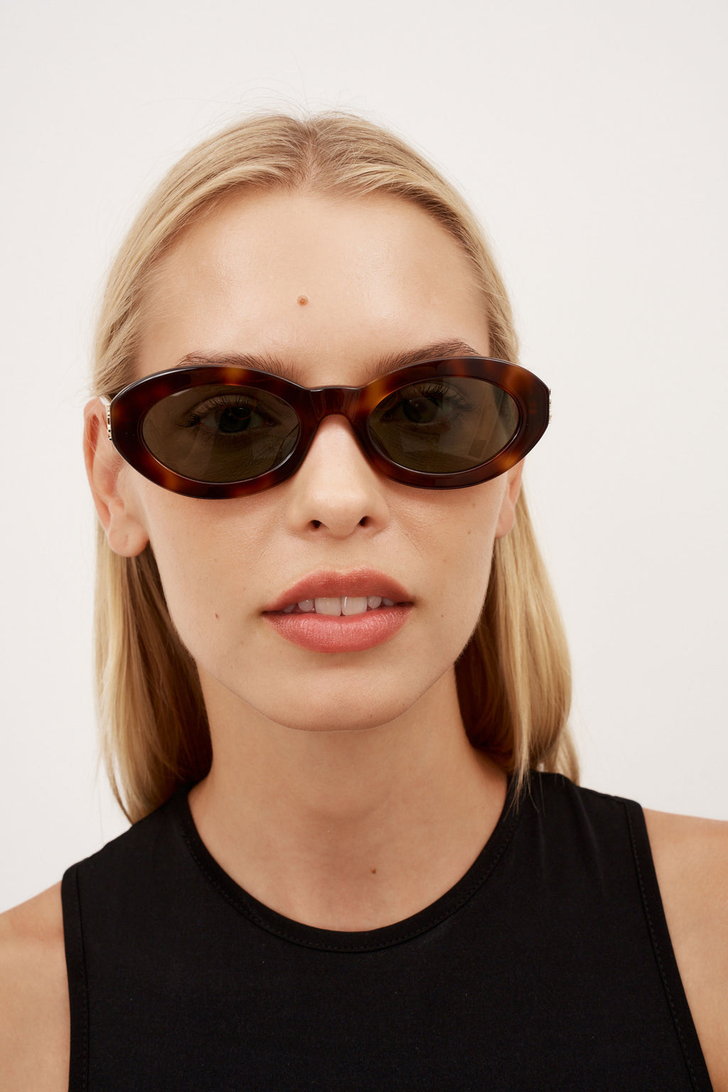 Narrow Oval Havana Sunglasses