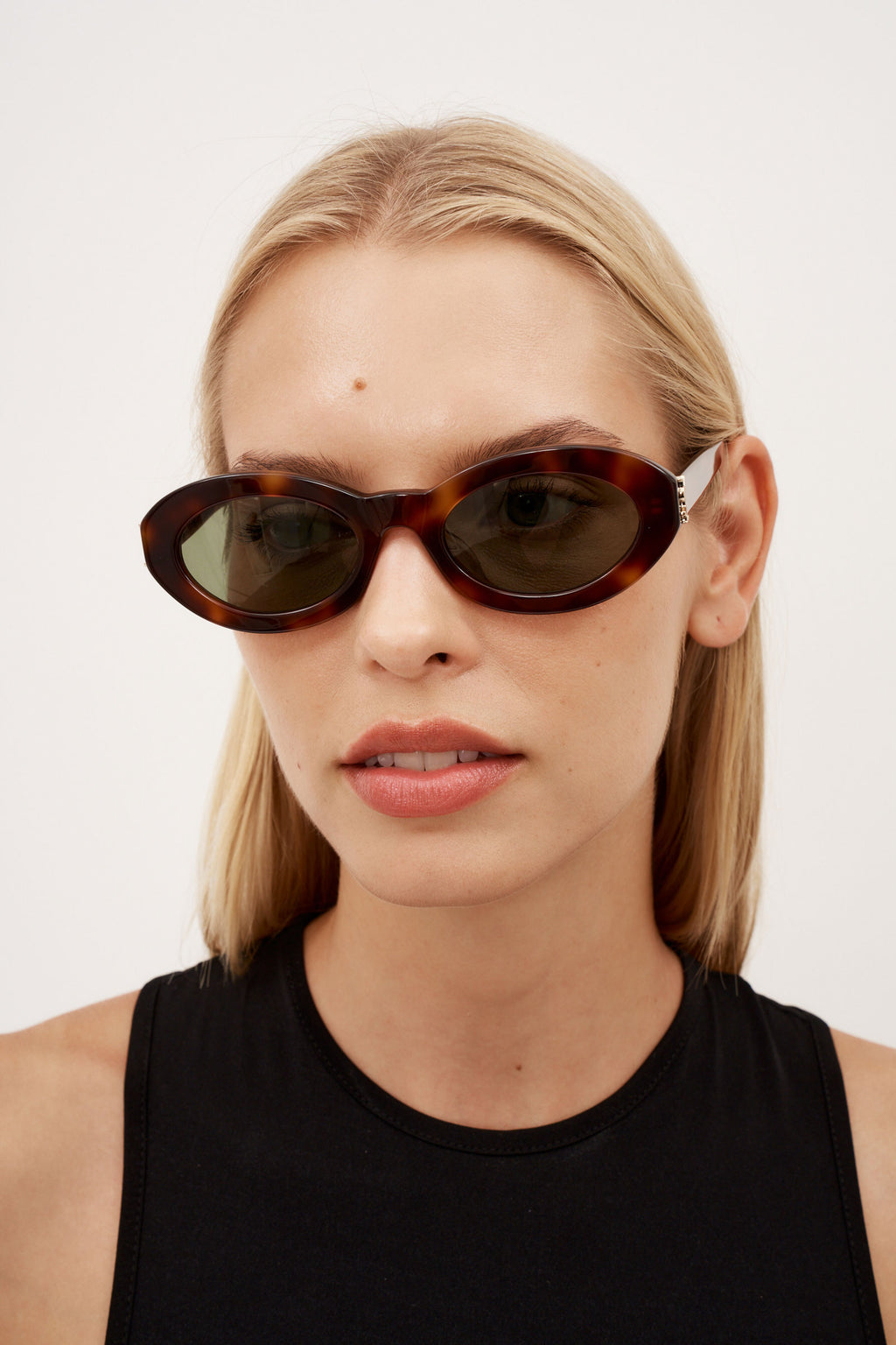 Narrow Oval Havana Sunglasses