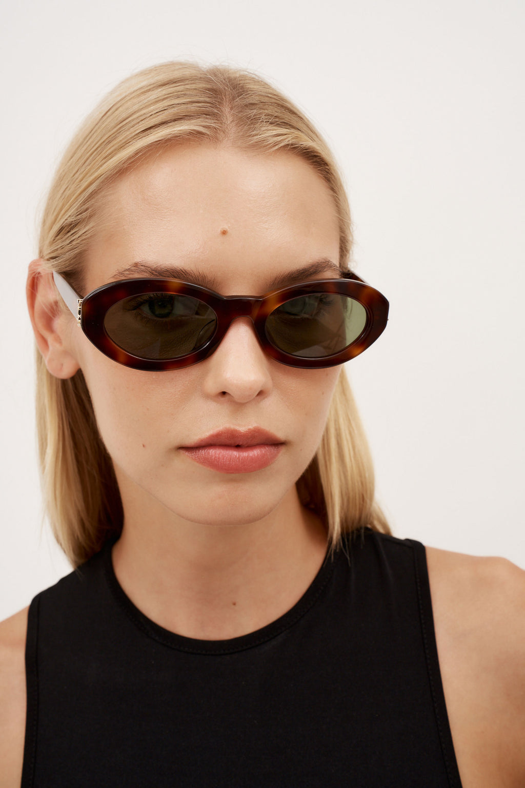 Narrow Oval Havana Sunglasses