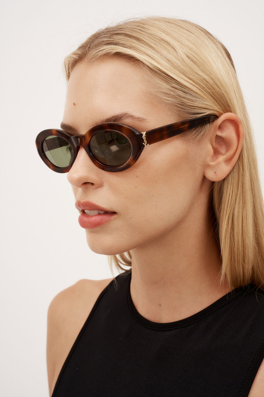 Narrow Oval Havana Sunglasses