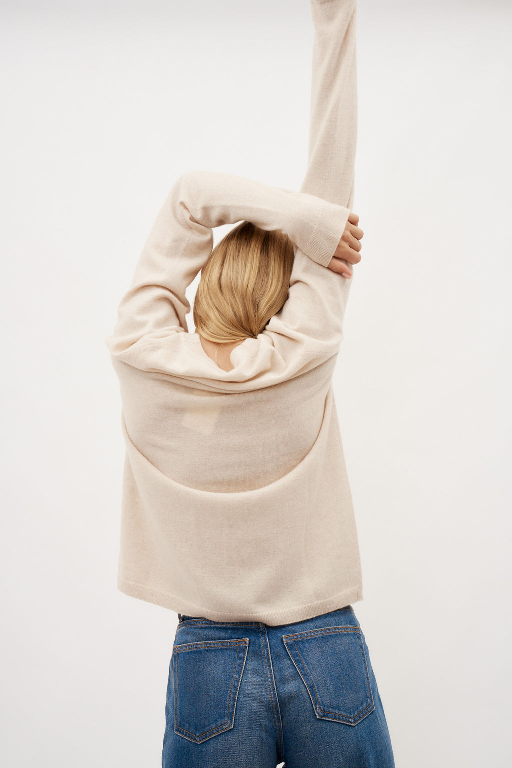 Cashmere Long Sleeve Beige T-shirt