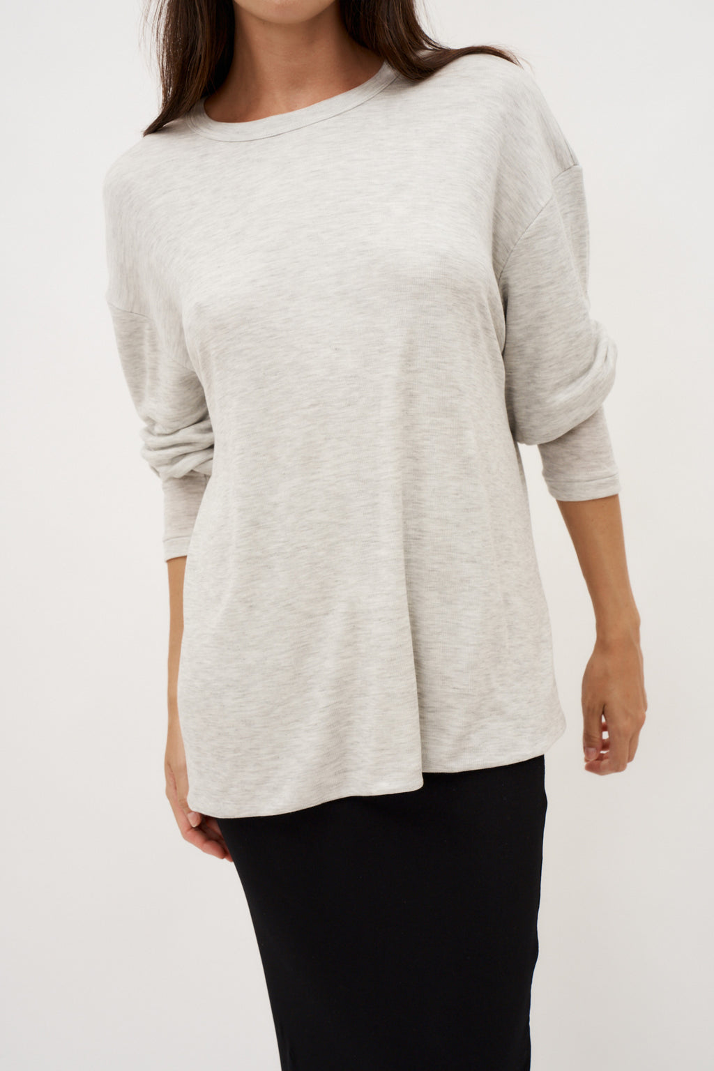 Ribbed Double Layer Grey T-shirt