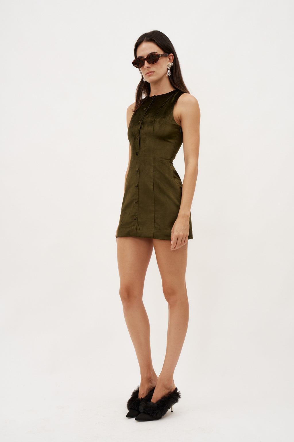 Verde Velveteen Dress