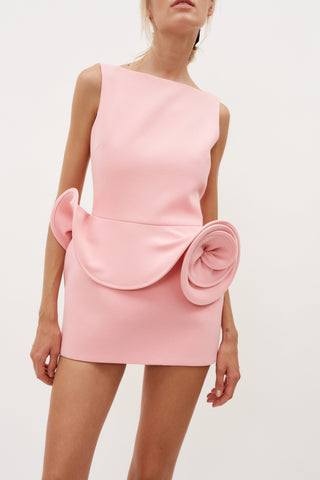 Floral Appliqué Sheath Pink Dress