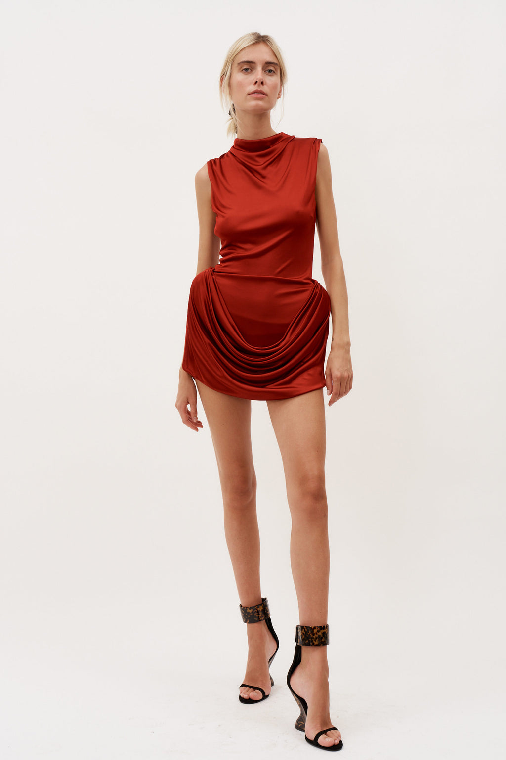 Padded Hip Mini Red Dress