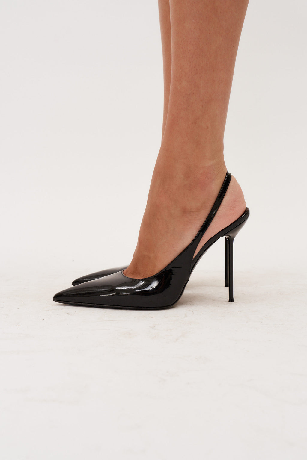 Lidia Patent Black Slingback