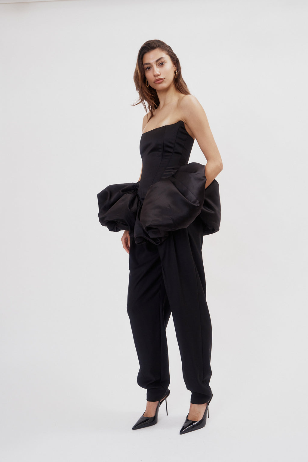 Rebecca Transformer Corset Black Satin Top-To-Dress