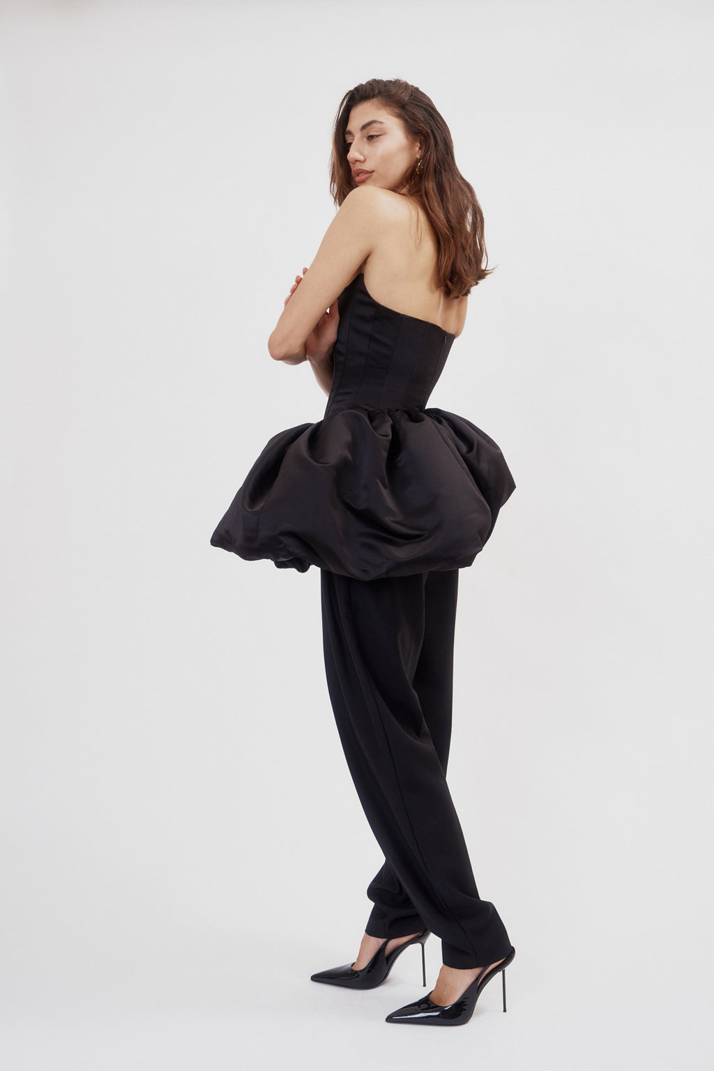 Rebecca Transformer Corset Black Satin Top-To-Dress