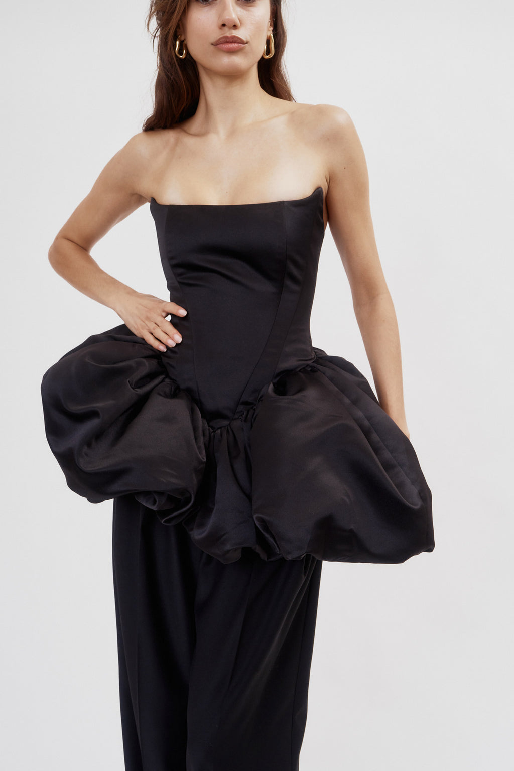 Rebecca Transformer Corset Black Satin Top-To-Dress