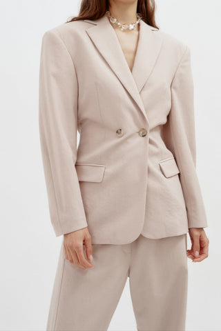 Wool Hourglass Beige Blazer