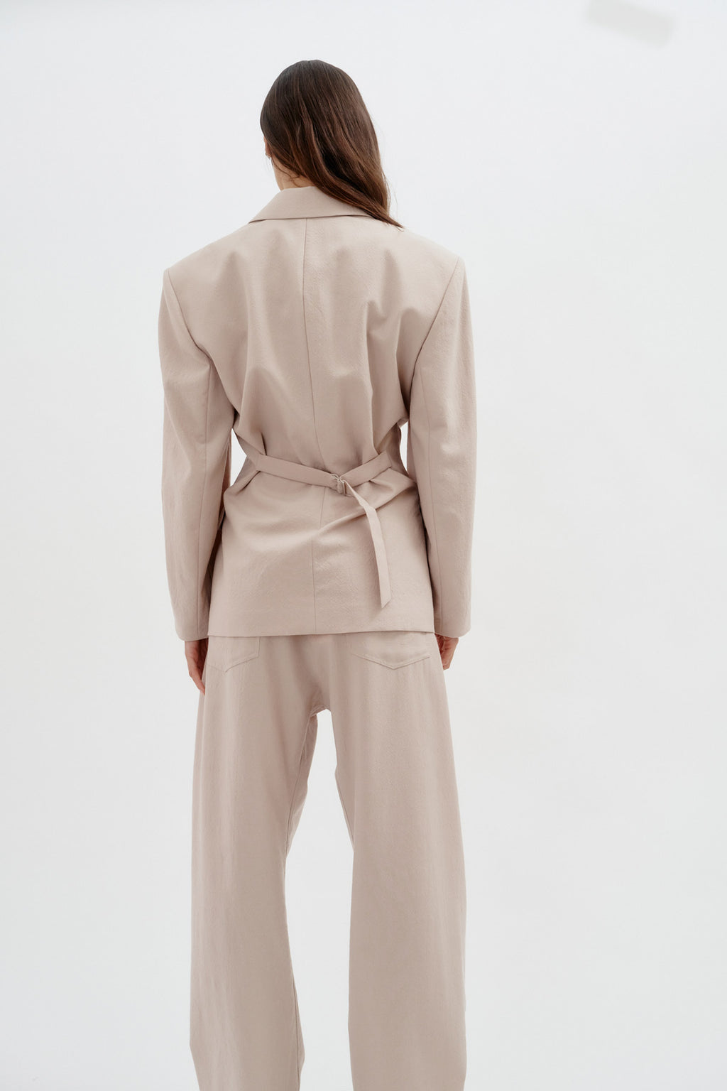 Wool Hourglass Beige Blazer