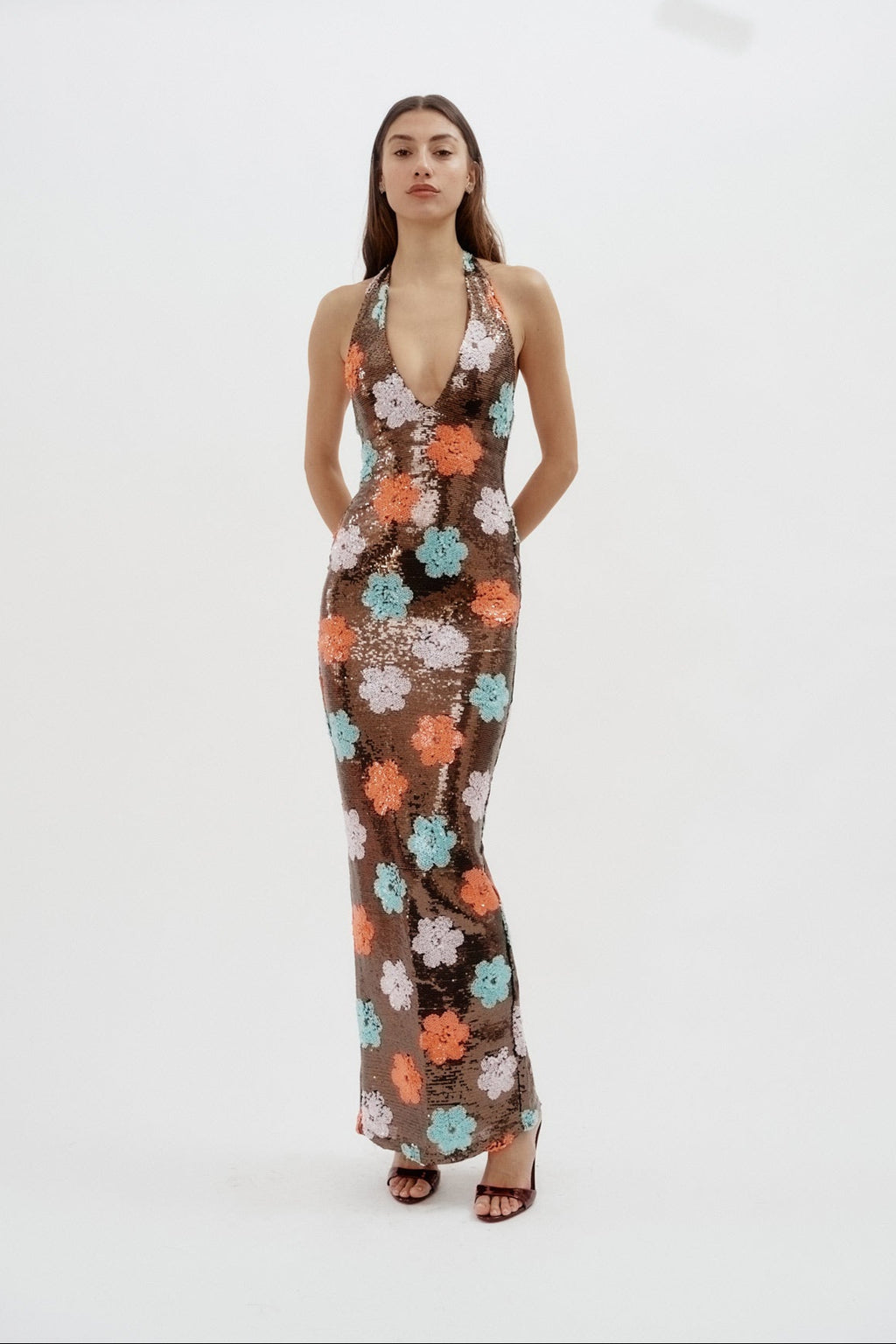 Sienna Sequin Floral Gown