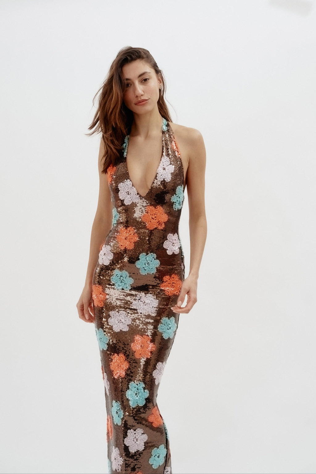 Sienna Sequin Floral Gown