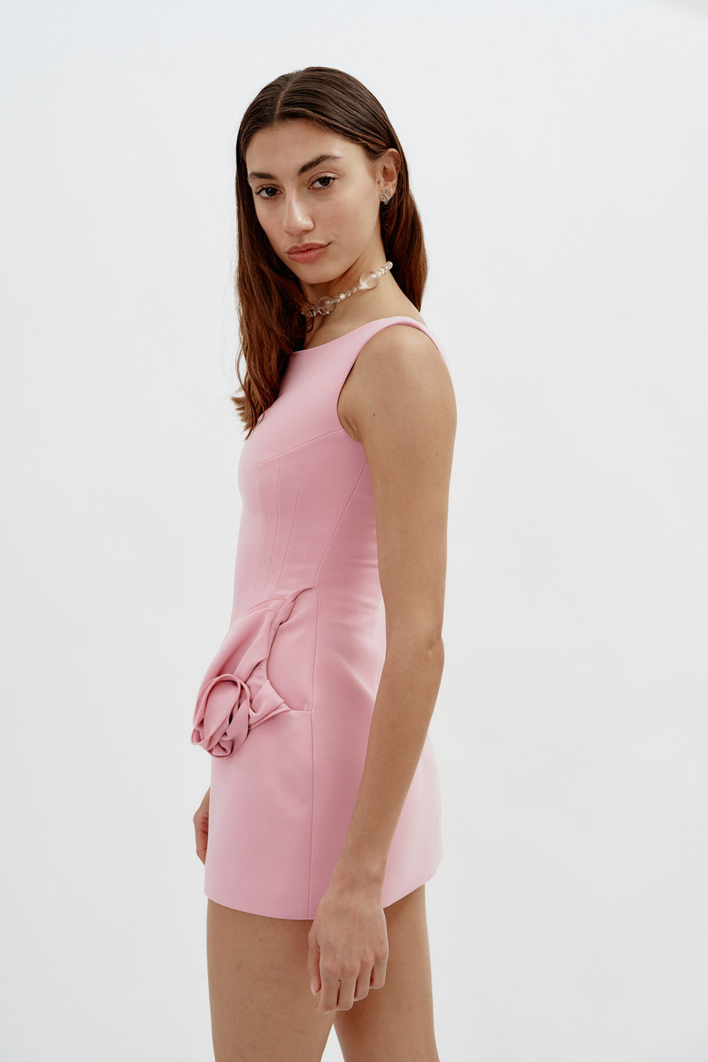 Rose Hip Wool Mini Pink Dress