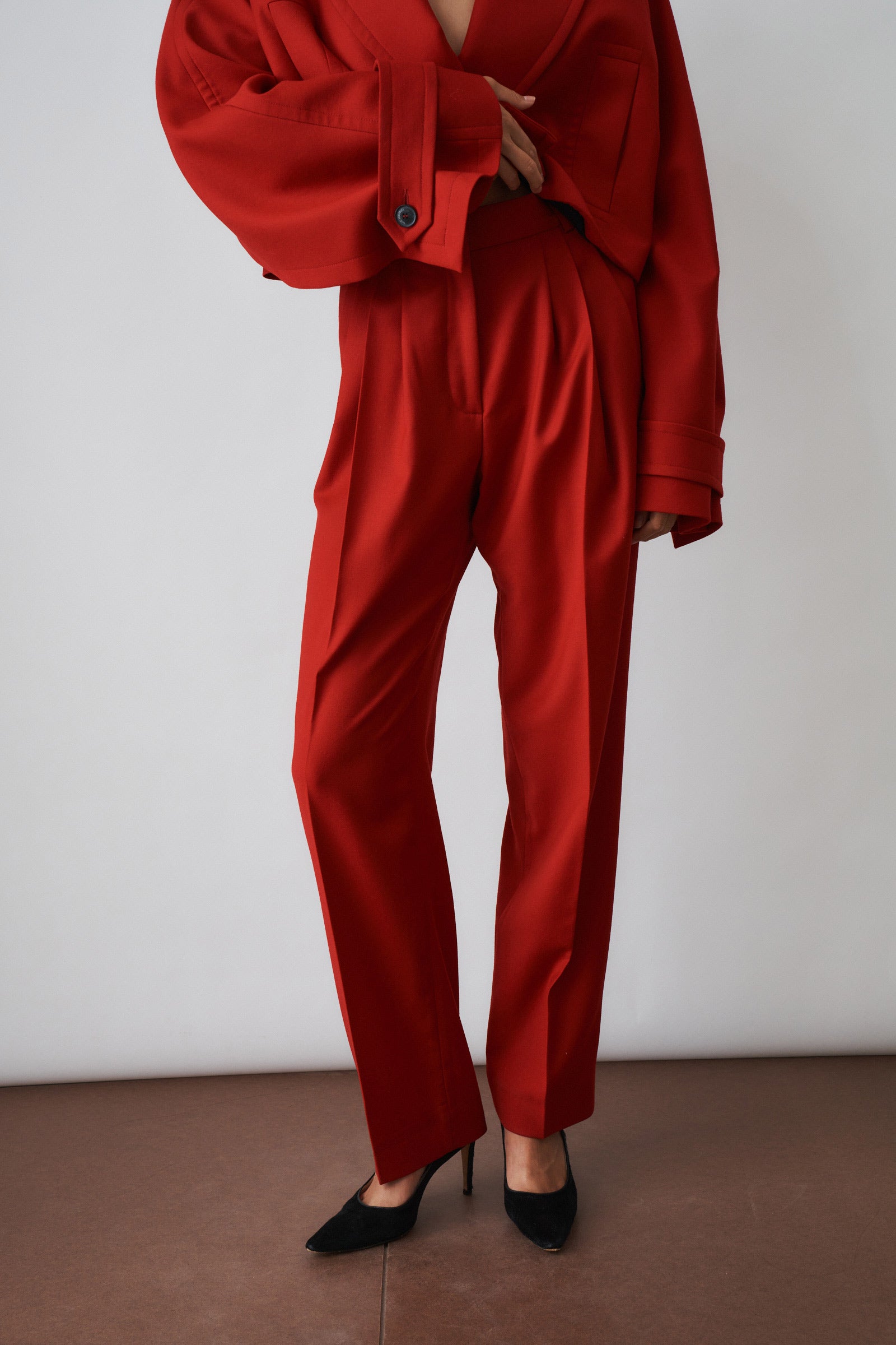 Red Wool Trousers