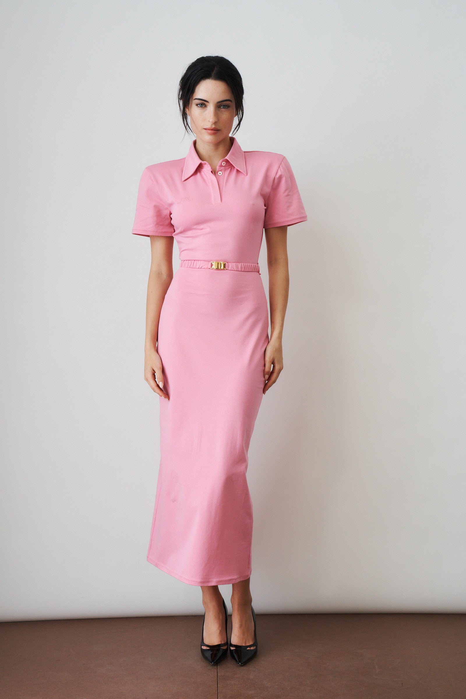 Long Polo Dress Pink