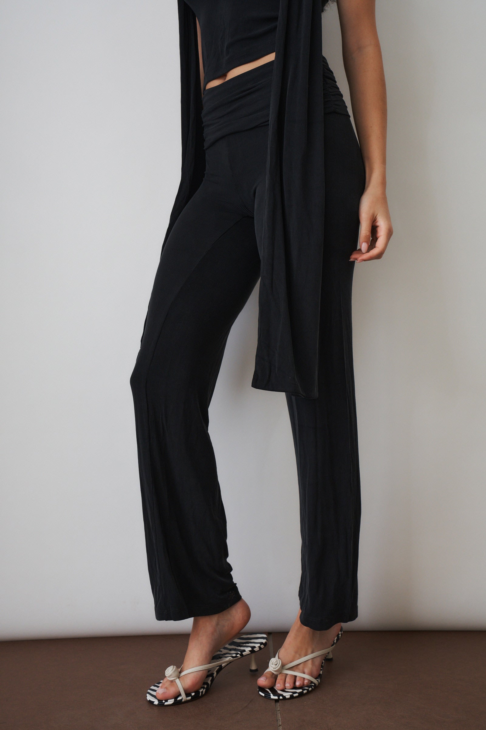 Ruched fold over pants