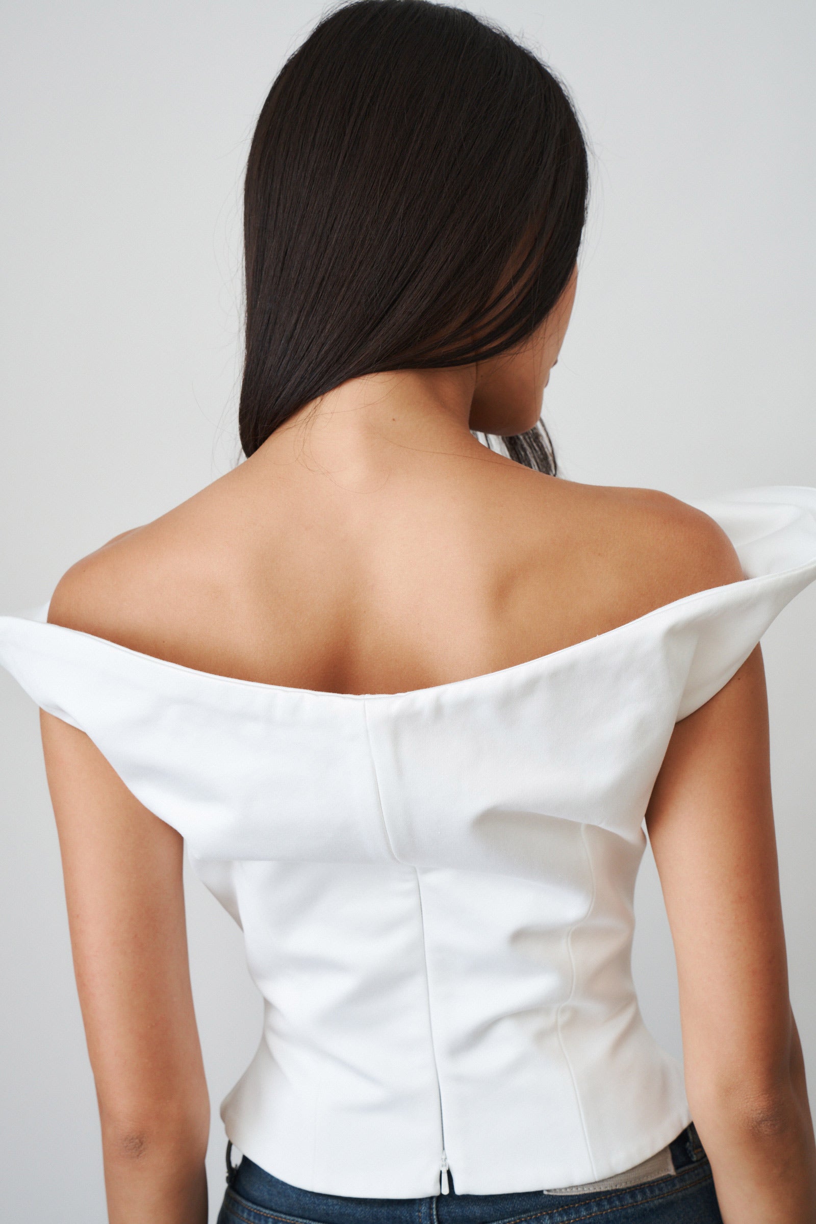 Sculptural Sleeveless Cotton Top