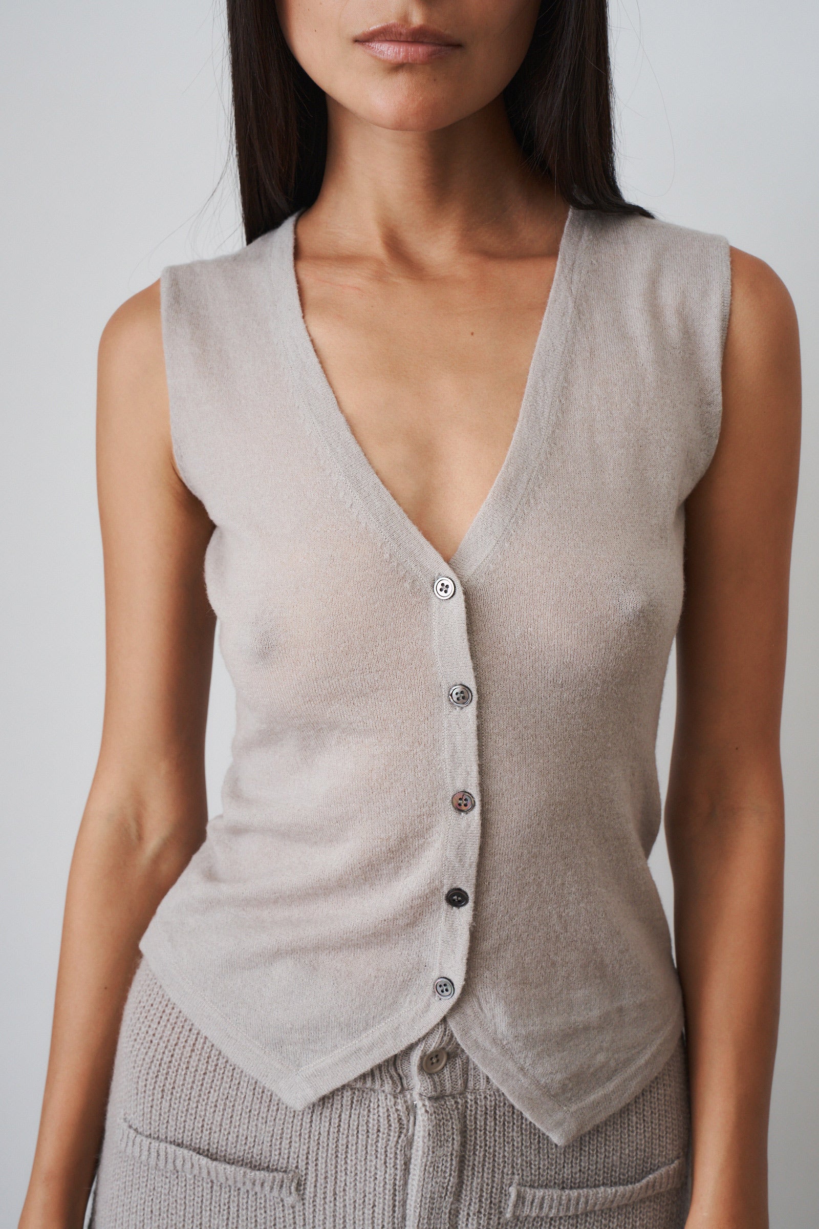 Ele Button Vest Top