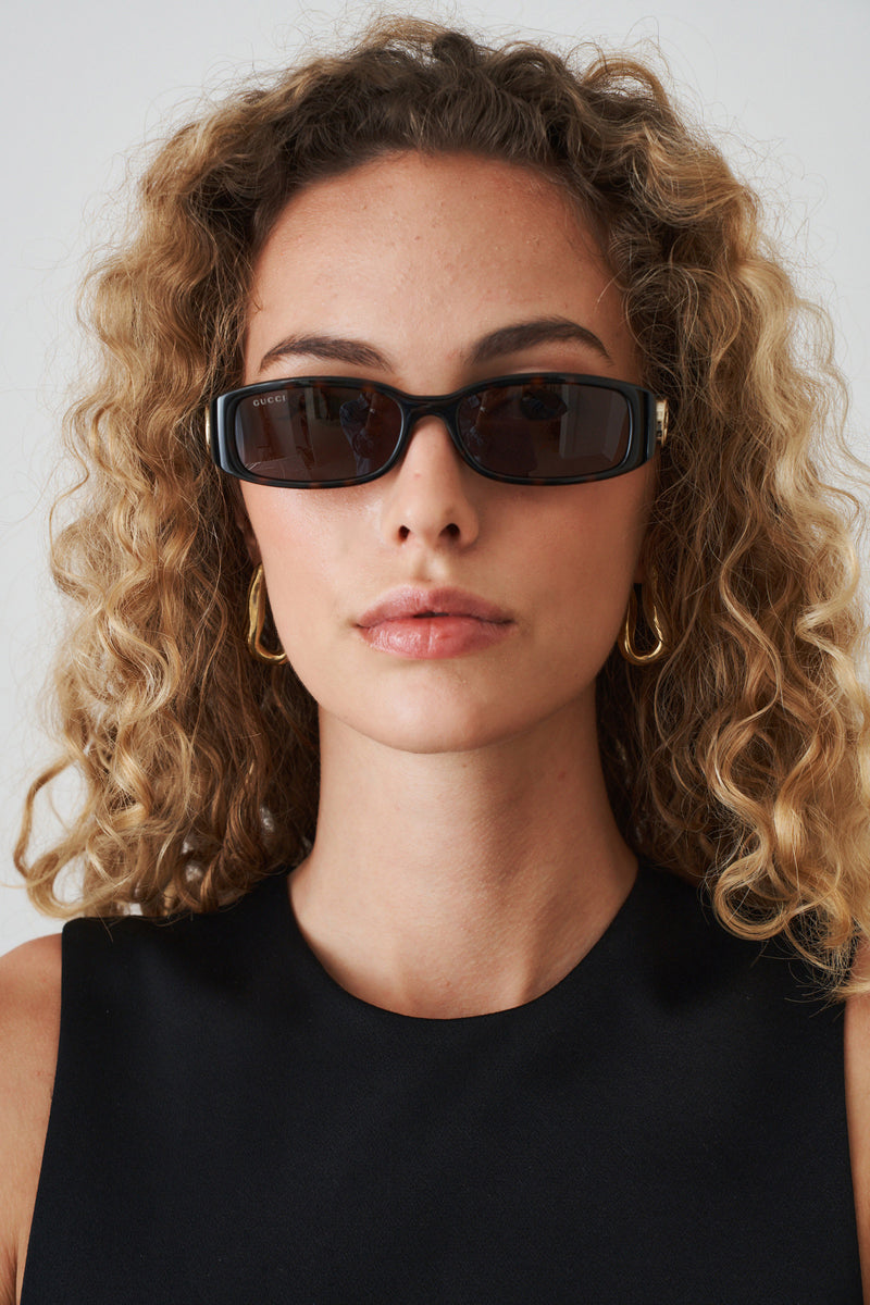 Narrow Tort Rectangle Sunglasses