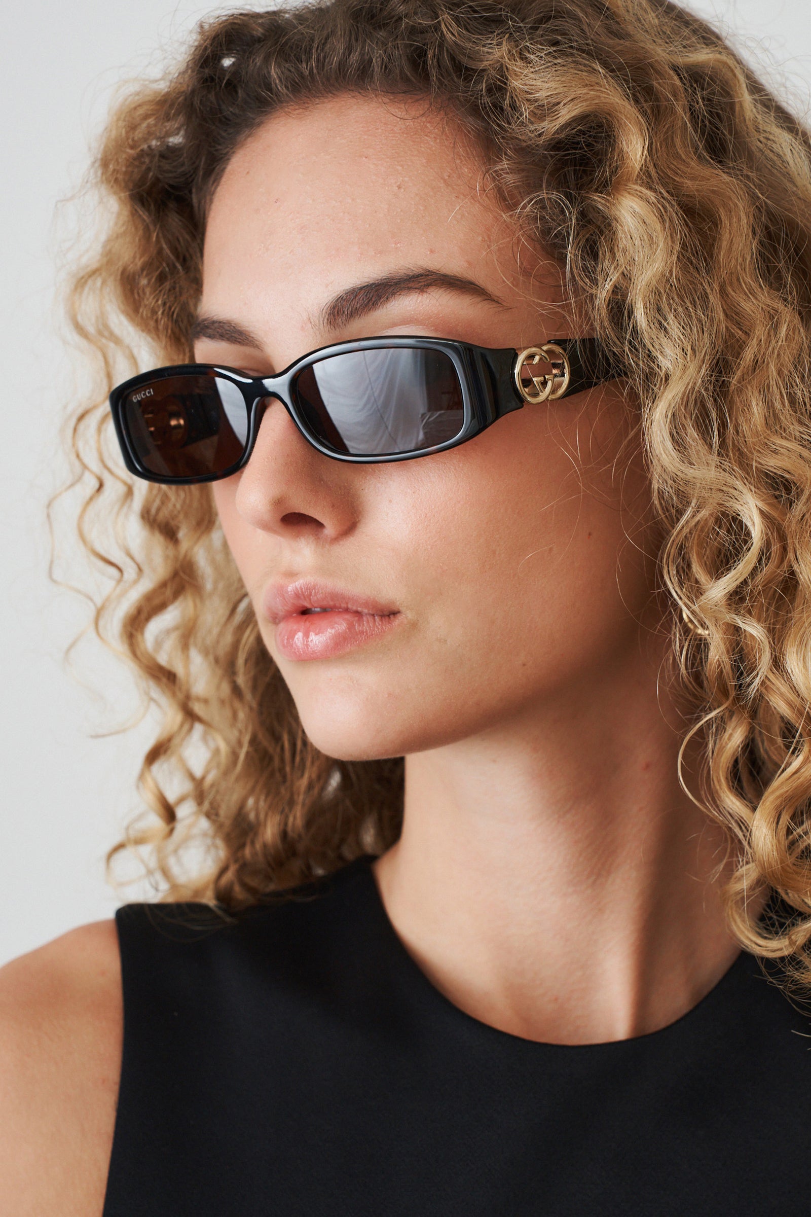 Narrow Tort Rectangle Sunglasses