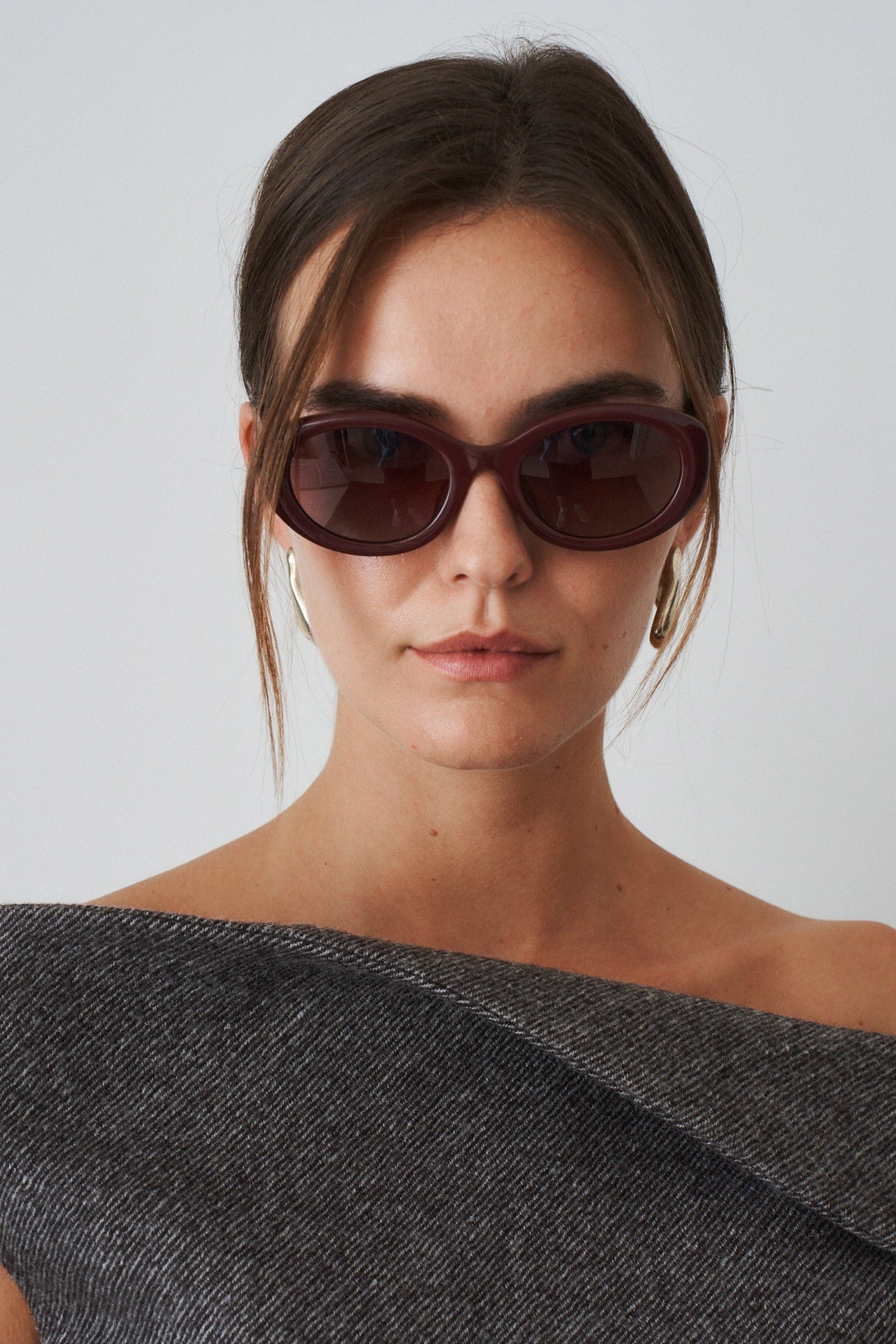 Plum Oval Sunglasses