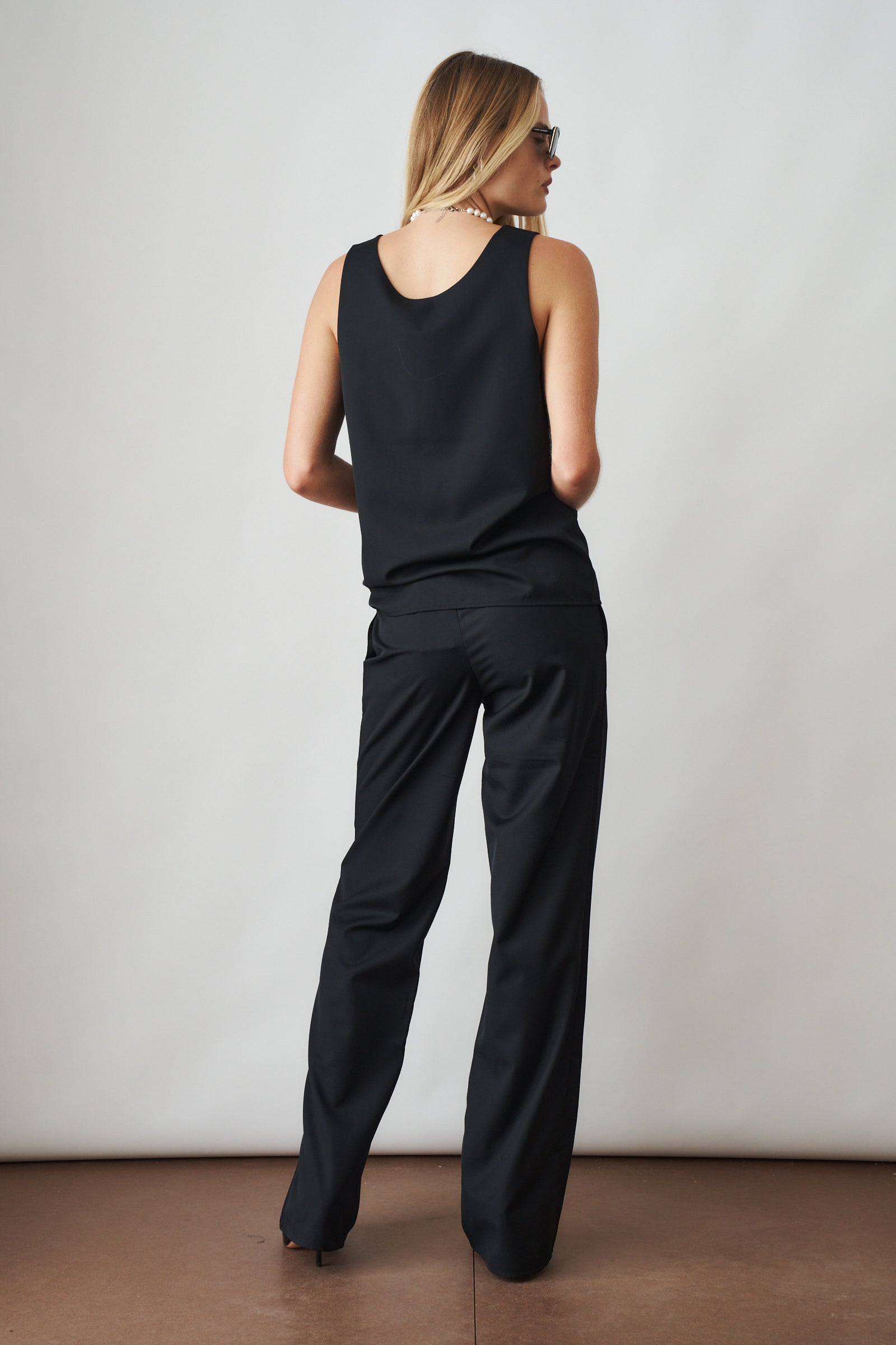 Fay Tailored Tank Top Black
