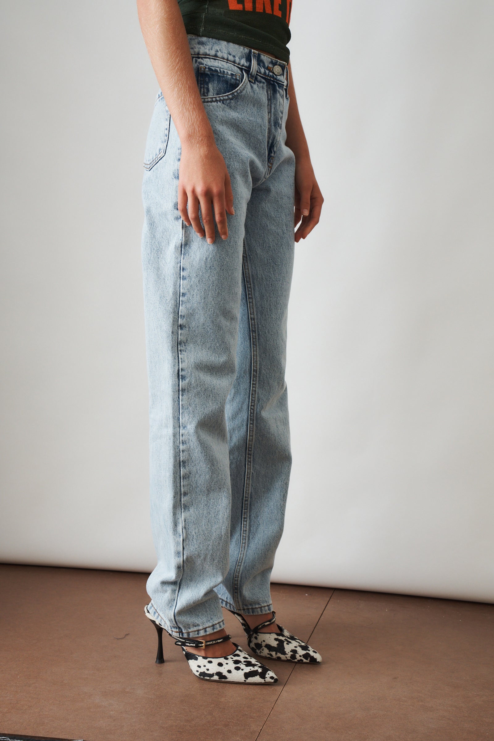 Straight Leg Denim Pants Light Blue