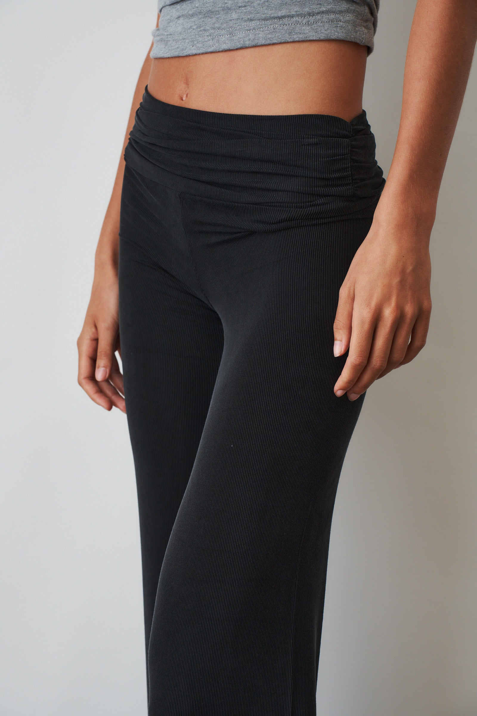 Ruched fold over pants