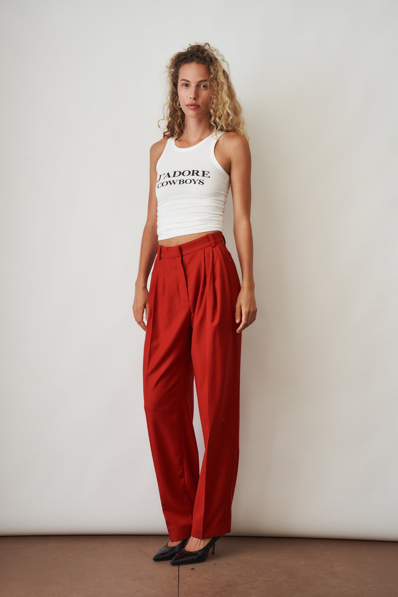 Red Wool Trousers