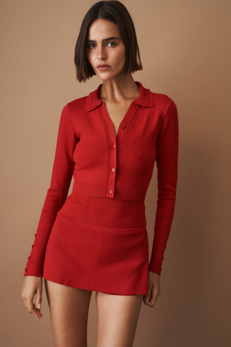 Jenna Red Cardigan